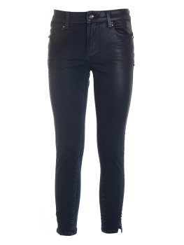 FRACOMINA jeans azul oscuro cropped Shape Up con swarovski en los bajos - 6