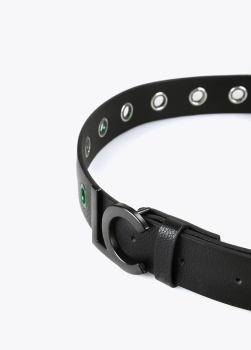 LOLA CASADEMUNT cinturón negro con hebilla verde - 3