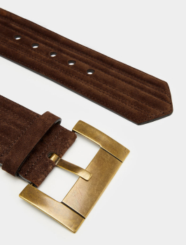PENNYBLACK cinturón en  piel color cuero con  hebilla en oro - 3