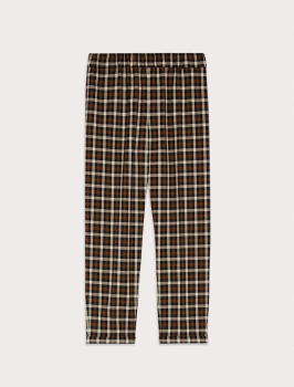 PENNYBLACK pantalón cuadro marrón y crudo con goma - 2