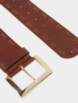 PENNYBLACK cinturón en  piel color marrón con  rivetes - 3